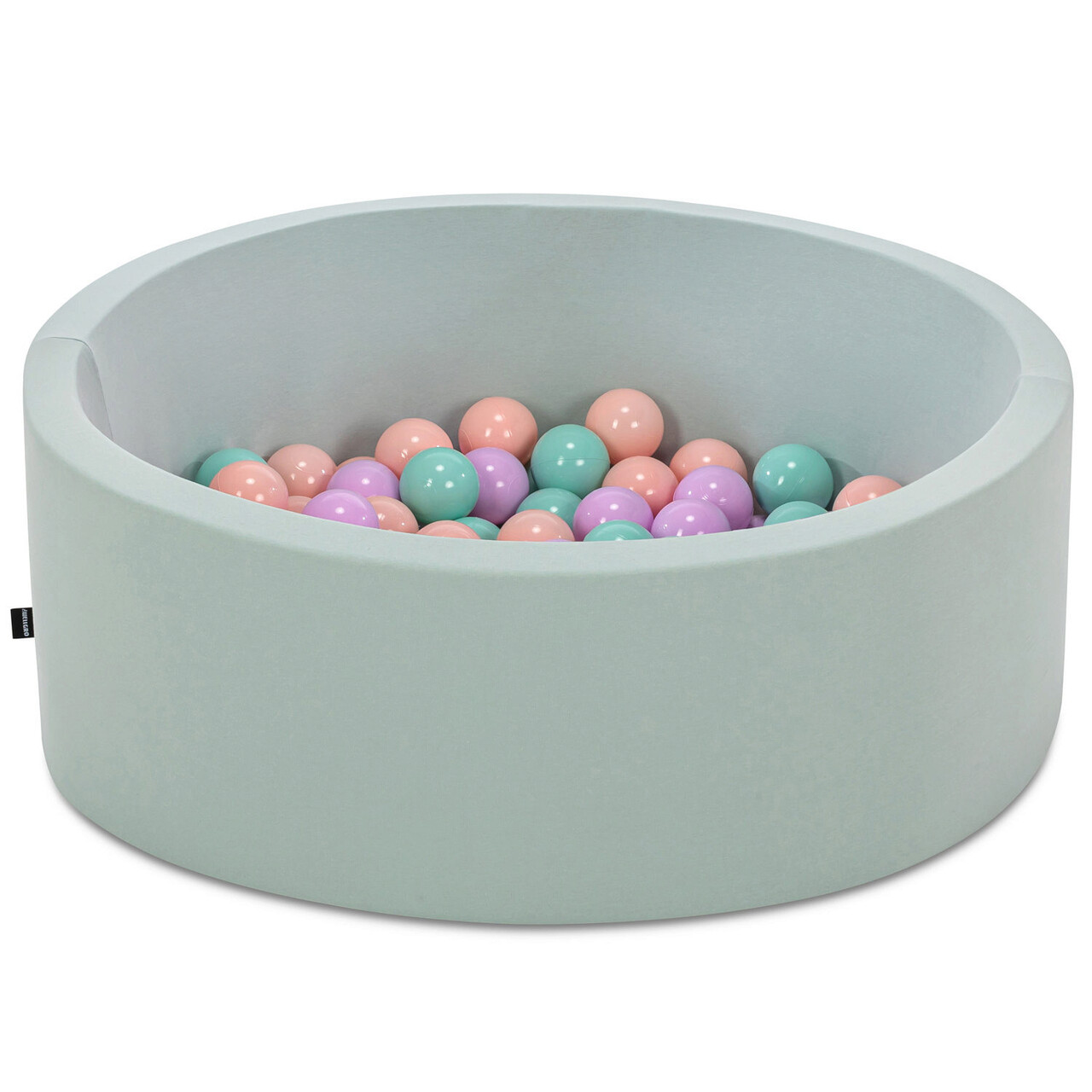 Piscina cu bile, Bubble Pops v4, 150 bile, Ø85 x 30 cm, bumbac/plastic, menta - imagine 3